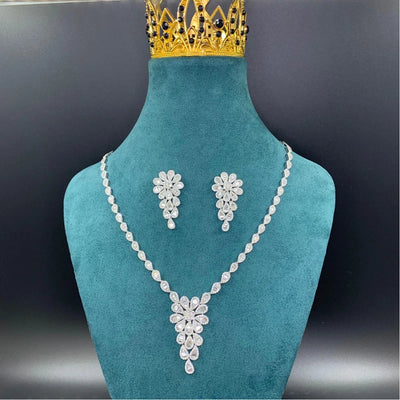 Natural Diamonds Luxury Big Necklace Earring