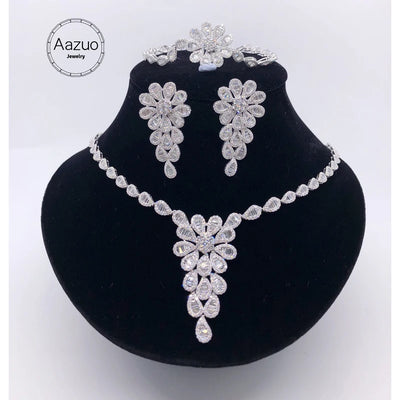 Natural Diamonds Luxury Big Necklace Earring