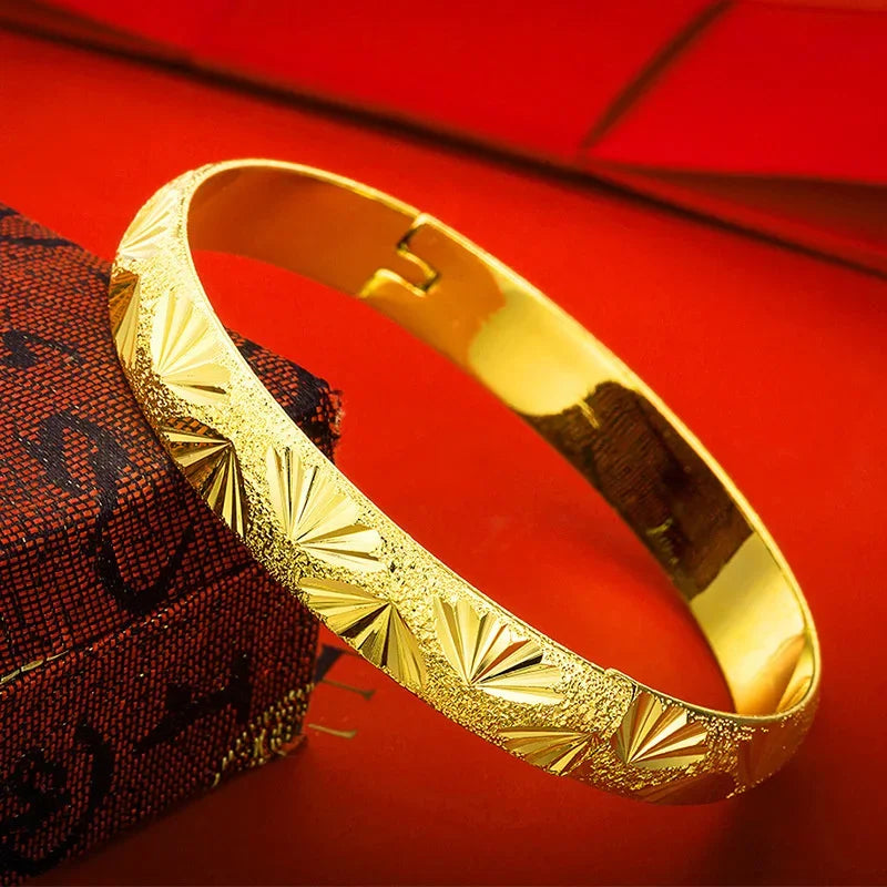 Gold Plated Simple Clasp Bracelets Bangle for Women