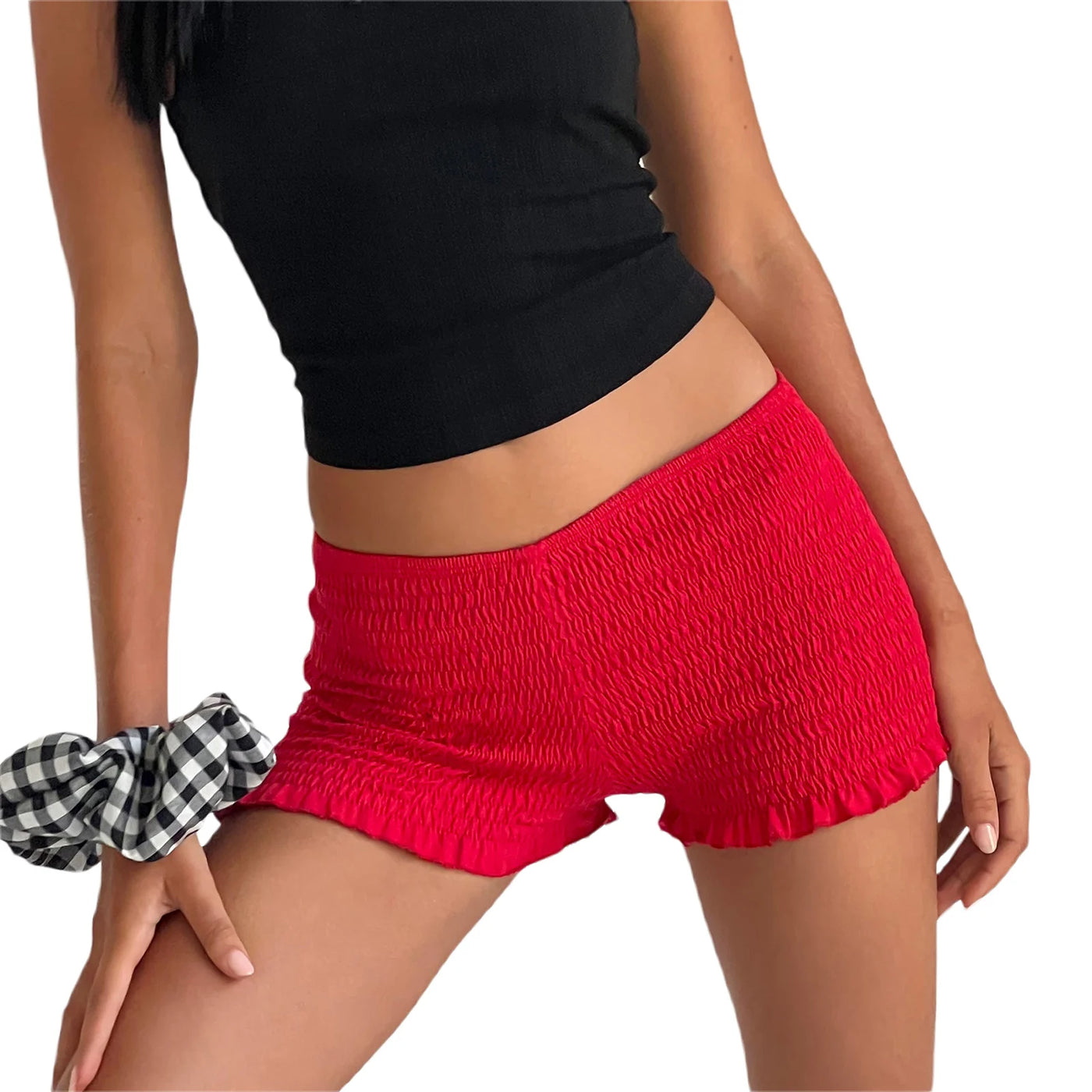 Women Frilly Ruffle Micro Bloomers Shorts