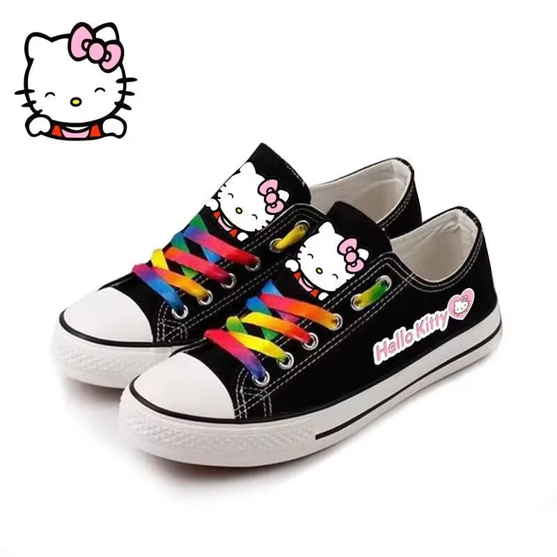 Hot selling Hello Kitty low top canvas shoes for women