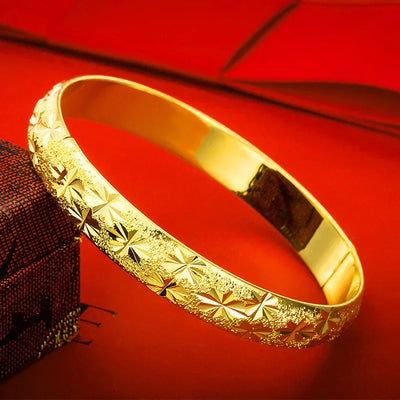 Gold Plated Simple Clasp Bracelets Bangle for Women