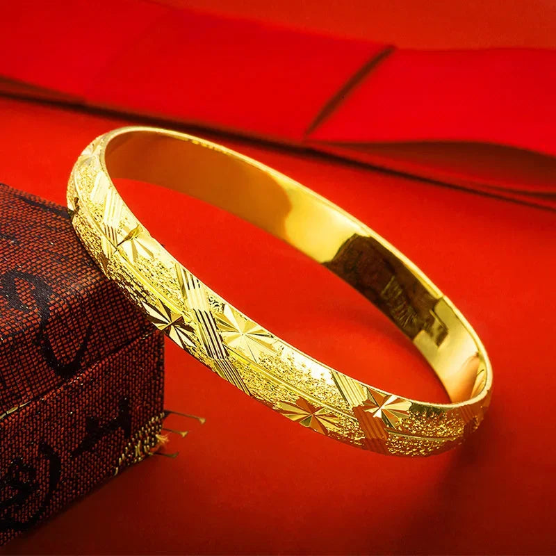 Gold Plated Simple Clasp Bracelets Bangle for Women