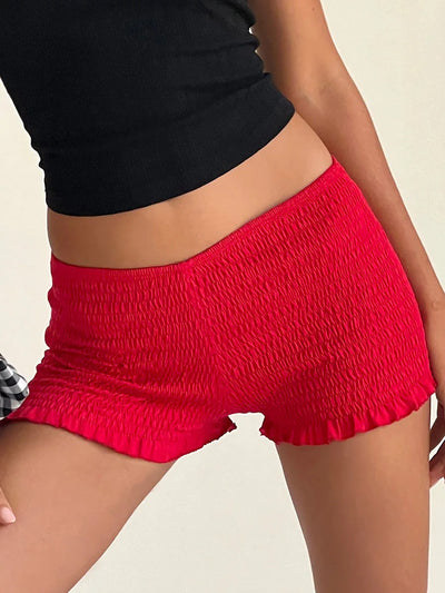 Women Frilly Ruffle Micro Bloomers Shorts