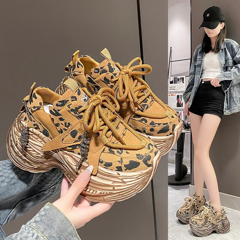 Woman New Autumn Leopard Vulcanize Shoes