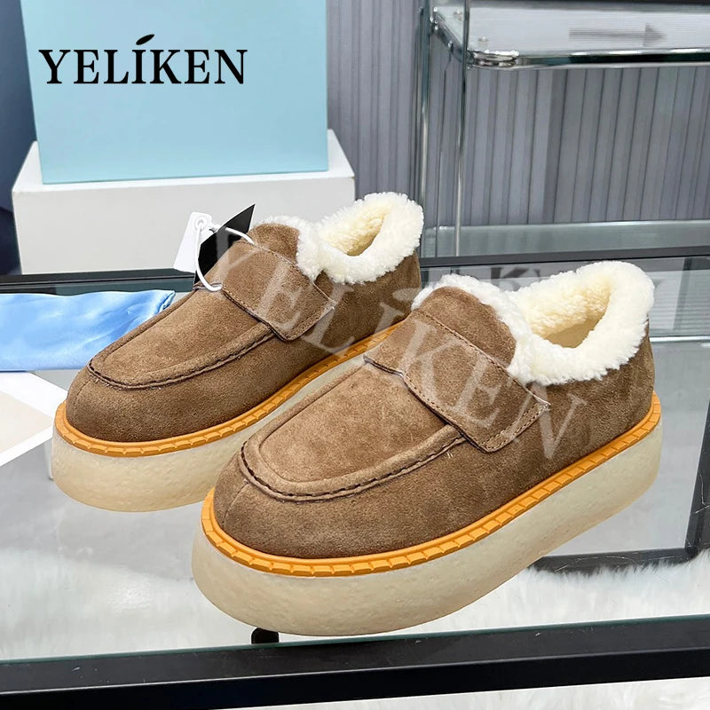 Winter Trend Woman Wool Chunky Casual Shoes