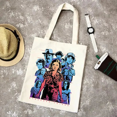 Stranger Thing Cartoon Canvas Women Tote Bags