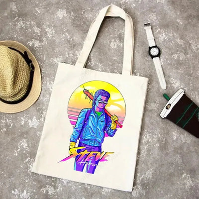 Stranger Thing Cartoon Canvas Women Tote Bags