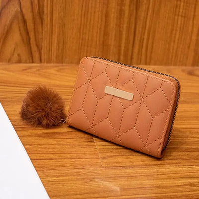 Mini Short Wallet Women'S Leather Credit Card Organizer