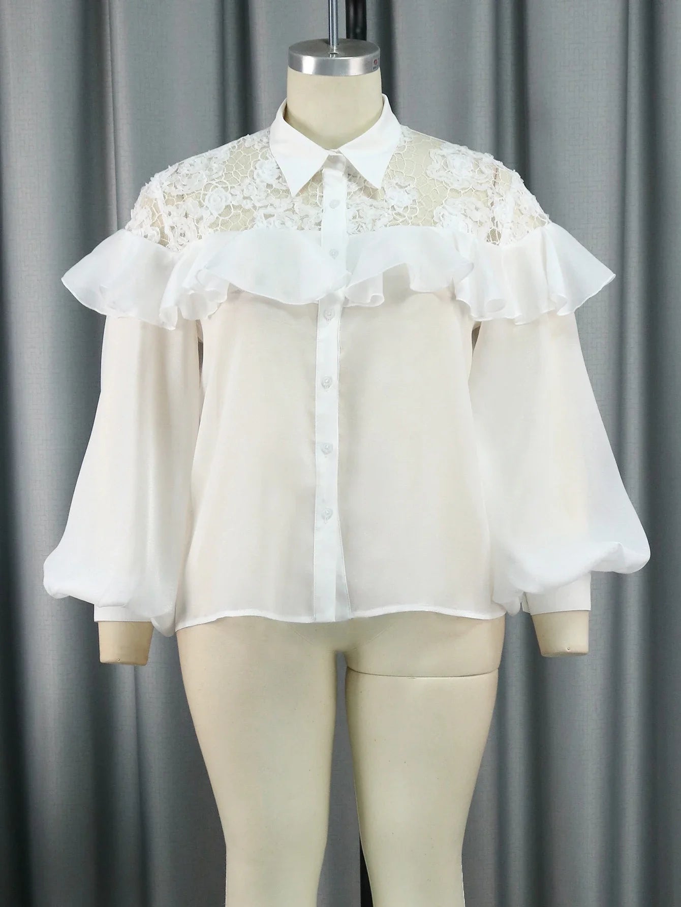 Half See Through Button Up Vintage Spring Tops