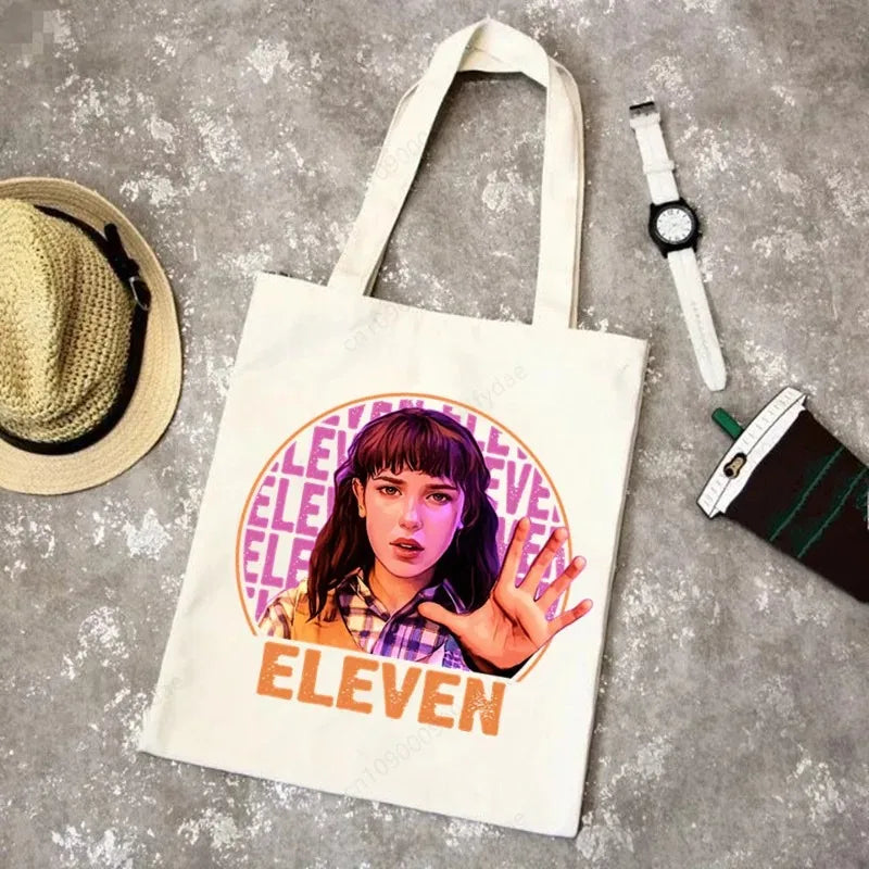 Stranger Thing Cartoon Canvas Women Tote Bags