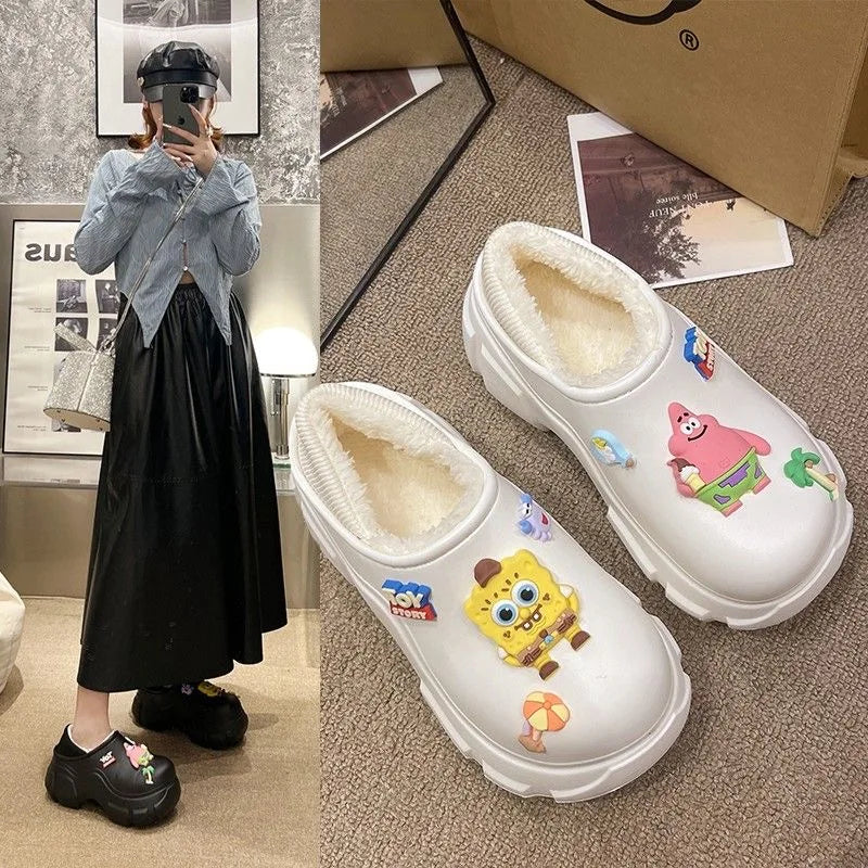 Cotton slippers for women wearing SpongeBob SquarePants