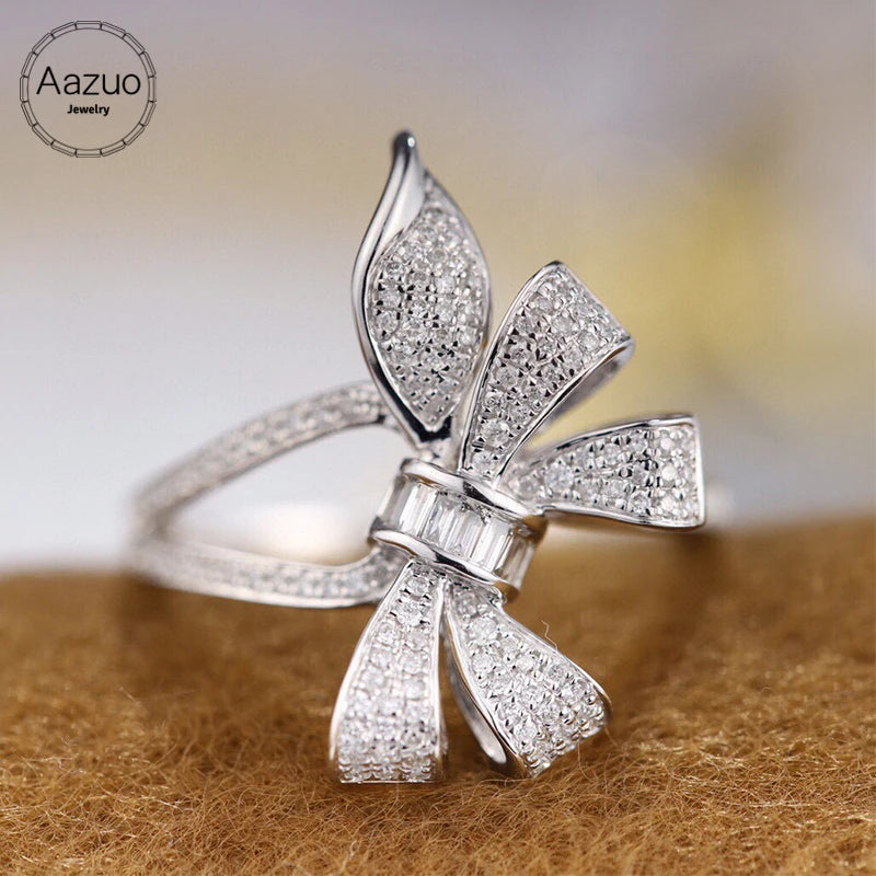 Diamond 0.35ct Bowknot Ring Gifted For Woman